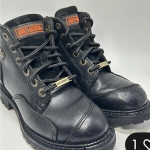 Harley-Davidson Women’s Black Leather Lace-Up Moto Zip Boots